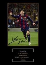 LIONEL MESSI Signed FC BARCELONA Football Soccer Printed Autograph Photo 7x5