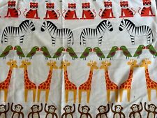 John Lewis Childrens Duvet Cover & Pillowcase: White with Colourful Zoo Animals 