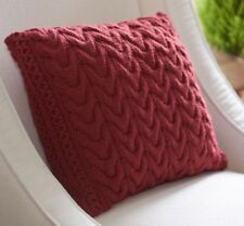 CABLE DESIGN ARAN CUSHION/PILLOW KNITTING PATTERN 16" SQUARE