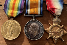 WW1 1914/15 Trio medals  to  Coporal P J Metcalfe East Riding Yorkshire Yeomanry
