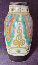 Early C20th Dutch Gouda Collier series hand painted small vase - 11 cm