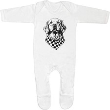 'Golden Retriever with Bandana' Baby Romper Jumpsuits / Sleep suits (SS051792)