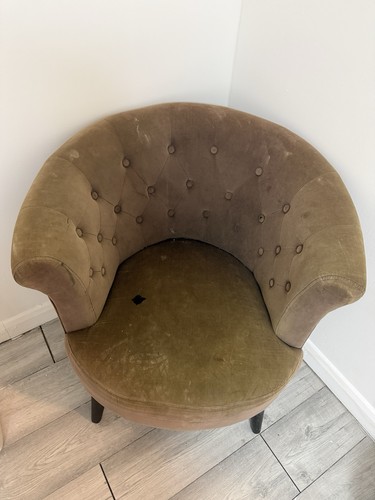Velvet button back - tub, chair