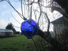 Blue  Glass Rope Fishing Float