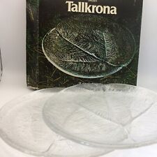 Vintage 4 Royal Krona Swedish Crystal Clear Plates - Designed Bengt Edenfalk