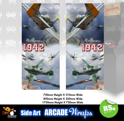 1942 arcade side artwork - arcade,