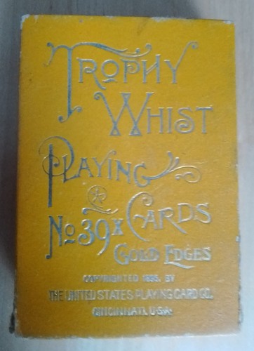 Antique playing cards trophy - playing,