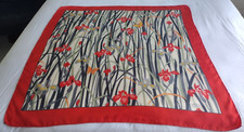 LIBERTY Vintage Large Twill Silk Scarf - Irises - Orange/Multi - 87 x 87 cm