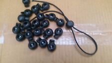 Black Plastic Spring Loaded Cord Locks Toggle Stoppers Adjusters Drawstring Bag