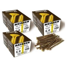 Reisser R2 5mm x 100mm Pozi Countersunk Yellow Passivated Wood Screws