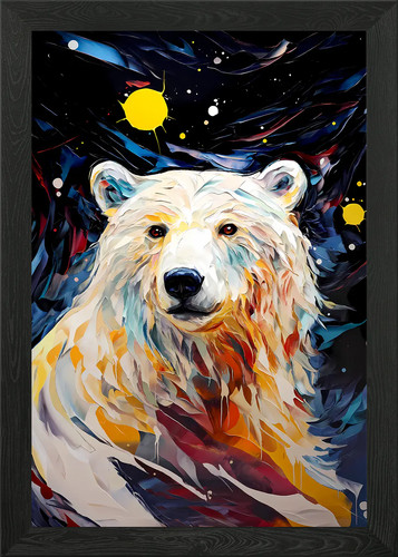 Polar bear light framed - bear, light'