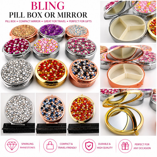Bling pill case with - bling,