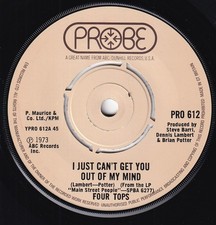 70s R&B Disco Soul FOUR TOPS can't get you out my mind 1973 UK 7" Vinyl 45 Mint