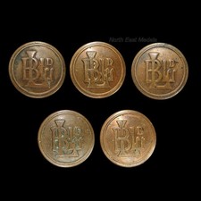 Set of 5 'BL Ld' ? Company - Large Buttons - Transport?