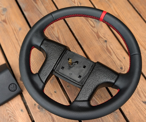 New leather steering wheel - new,