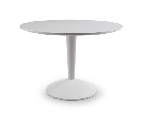 Gloss white round dining table - round,