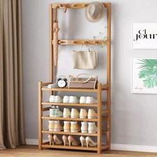 Large Hall Tree Entryway Coat Hat Rack Stand Shoe Bench Tidy Console Table Home