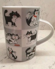 MUG Rayware chequered pets cat mug 4.25" 11cm