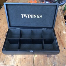 Wooden Twinings Black Envelope Tea Box with 8 Compartments