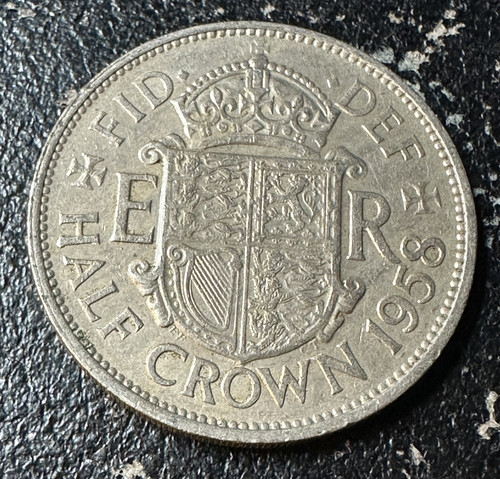 Half crown coin - half,