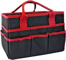 Art Craft Supply Tote Bag Multiple Pocket Carrying Case Waterproof Foldable RED