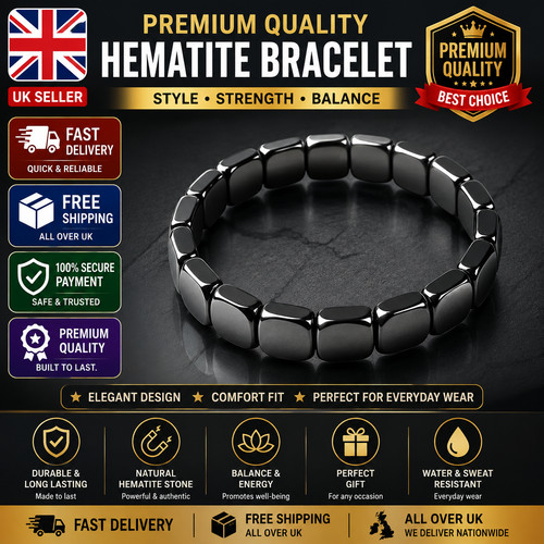 Natural hematite bracelet - natural, for