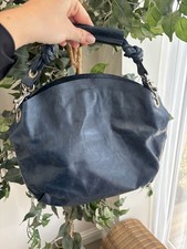 Nannini Real Leather Blue Hobo