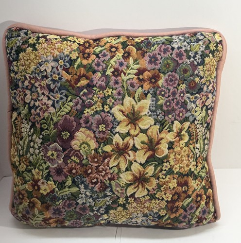 Vintage stitched floral throw - stitched,