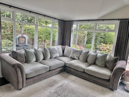 Large grey corner sofa and