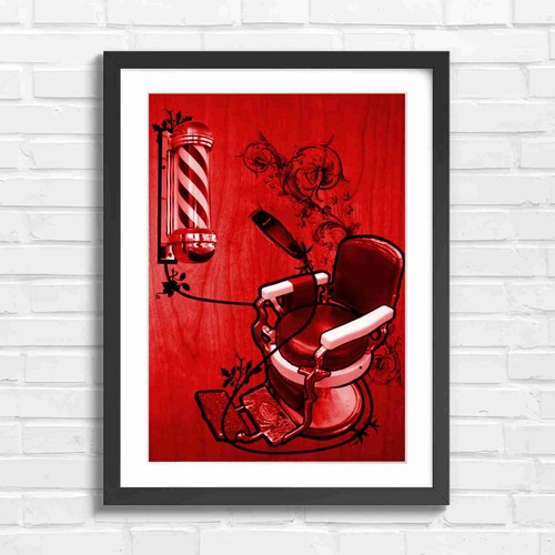 Retro barber chair - retro, pole