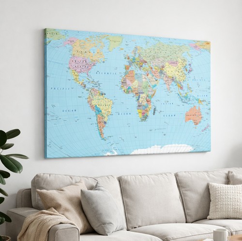 World map canvas - wall, art