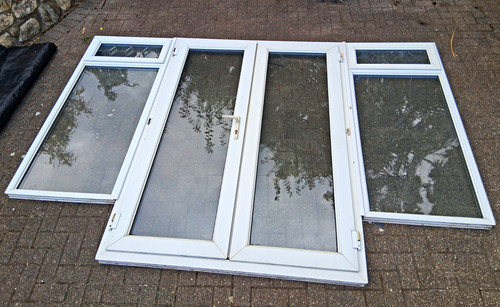 White upvc double door - white,