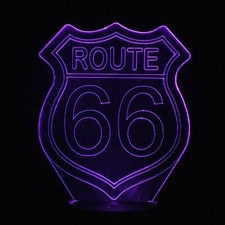 Route 66 shield RGB LED lamp