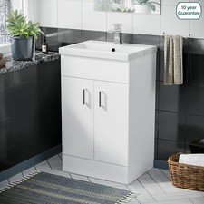 500mm White Basin Sink Flat