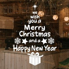 Christmas Window Wall Stickers MERRY CHRISTMAS Shop Window Display Transfers #16
