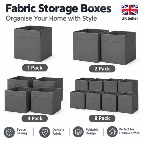 Grey fabric storage - storage, box