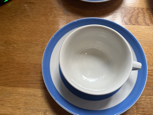 Green cornishware x cups - cornishware,