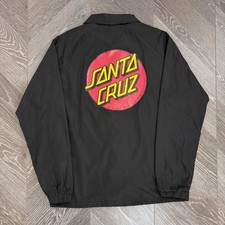 Santa Cruz Coach Jacket Windbreaker Black Logo Size S Men’s Skater Skateboarding