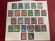 CZECHOSLOVAKIA 1920 - 1925 USED MH FREEDOM CHAINS PIGEON SHADES TYPES I & II