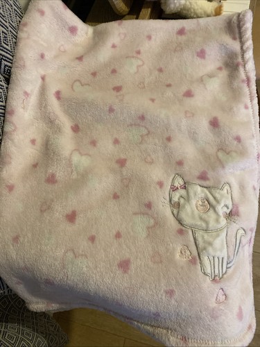 Cat kitten pink fleece blanket - kitten,