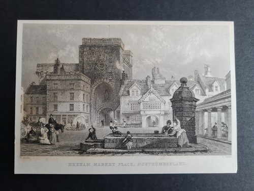Antique 1835 print hexham - -,