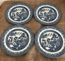 6 x Churchill blue & white