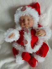 Hand Knitted Santa's Little Helper Outfit 22-24" Reborn Baby/0-3 Month Baby