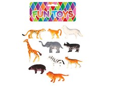 10 Small Plastic Jungle Animals - Pinata Toy Loot/Party Bag Fillers (T79 030)