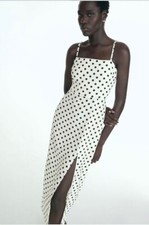 Zara women's linen blend polka