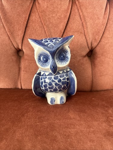Vintage porcelain owl coin - porcelain,