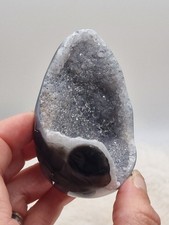 107g Black Agate Druzy Egg