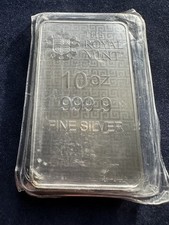 10 Oz SILVER BAR ROYAL MINT THREE GRACES .999 FINE SILVER BULLION BAR SEALED