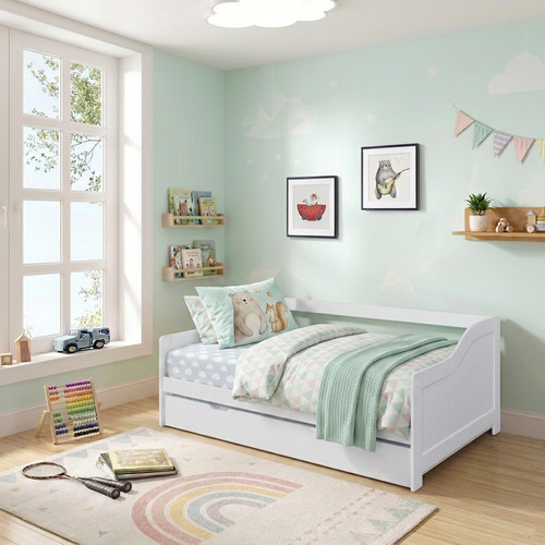 3ft wooden trundle - wooden, bed,