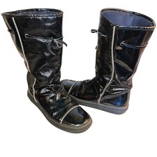 Luc Berjen Malaspina 39EU 8.5-9US Moto Biker Slouch Grunge Accent Tie Calf Boot 